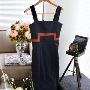 DVF Contrast Midi Dress